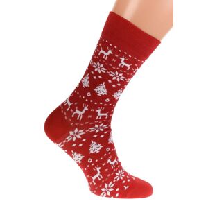 Vlnené červené ponožky VIANOCE