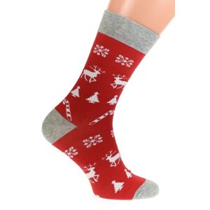 Červeno-sivé ponožky VIANKY