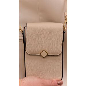 Dámska béžová kabelka na telefón/peňaženka s popruhom crossbody NICOLA