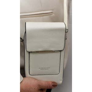 Dámska biela kabelka na telefón/peňaženka s popruhom crossbody IVORY