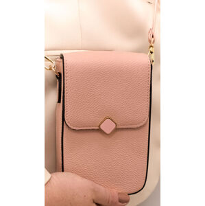 Dámska ružová kabelka na telefón/peňaženka s popruhom crossbody NICOLA