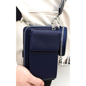 Dámska tmavomodrá kabelka na telefón/peňaženka s popruhom crossbody SIMONE