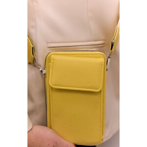 Dámska žltá kabelka na telefón/peňaženka s popruhom crossbody ANDREA