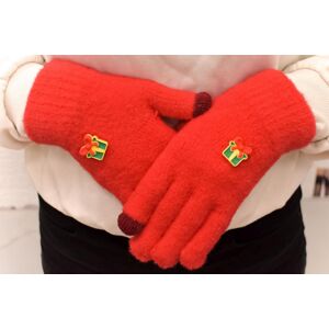 Dámske červené mohérové rukavice CHRISTIE 4