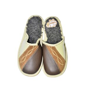 Dámske hnedo-béžové papuče MILADA