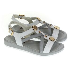 Dámske kožené bielo-sivé sandále KERY