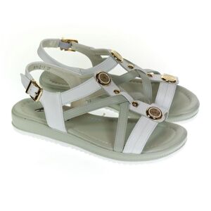 Dámske kožené bielo-zelené sandále KERY