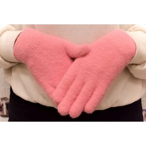 Dámske ružové mohérové rukavice BITHANY