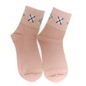 Dámske ružové ponožky KÁRO