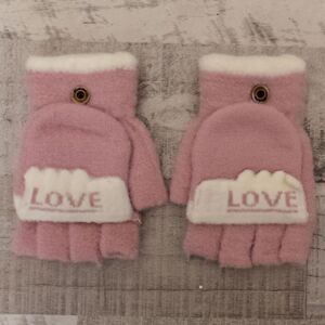 Dámske ružové rukavice LOVE