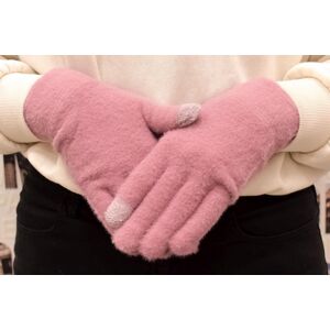 Dámske ružové zateplené rukavice BERTY