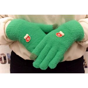 Dámske zelené mohérové rukavice CHRISTIE