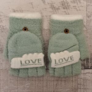 Dámske zelené rukavice LOVE