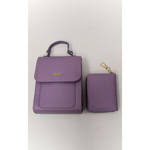 Dámsky fialový SET kabelka na telefón s popruhom crossbody + peňaženka JODY