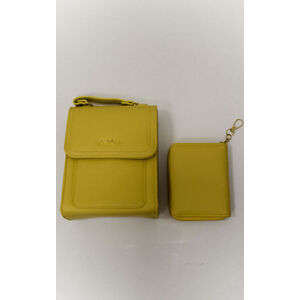 Dámsky žltý SET kabelka na telefón s popruhom crossbody + peňaženka JODY