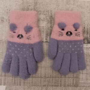 Detské zateplené fialové rukavice 3-10Y CATHIMON