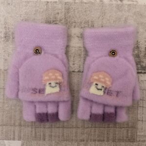 Detské zateplené fialové rukavice 6-12Y COOLLIE