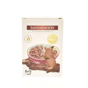 Hnedé čajové sviečky SANDALWOOD 6ks