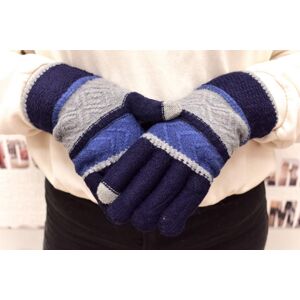 Modré vlnené rukavice BECKY