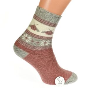 Termo vlnené ružovo-sivé ponožky W-TER