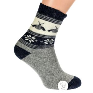 Termo vlnené sivo-modré ponožky W-TER