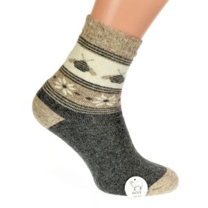 Termo vlnené sivo-hnedé ponožky W-TER
